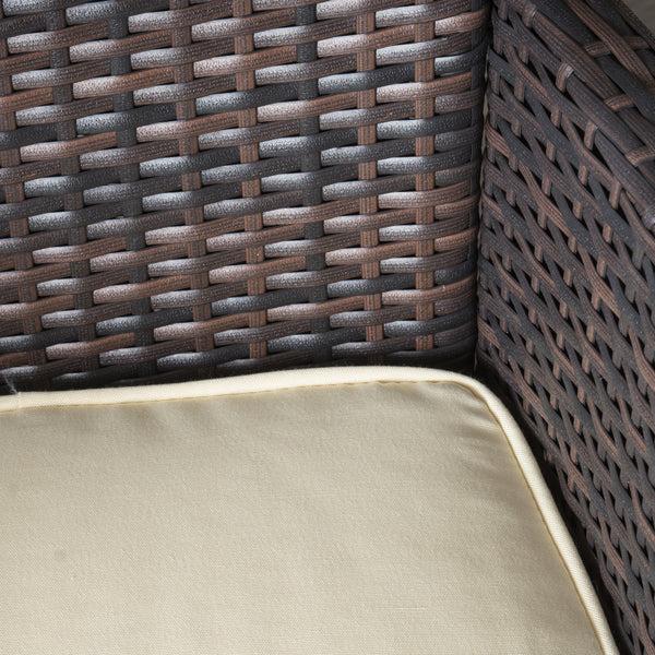 Gdf Studio Clementine Outdoor 5pc Multibrown Wicker Square Dining Set