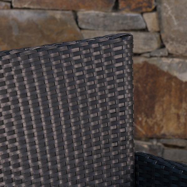 Gdf Studio Clementine Outdoor Wicker Dining Chairs With Water Resistant Cushions - Set Of 2