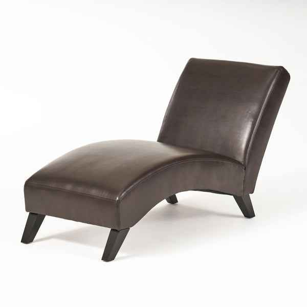 gdf studio Cleveland Brown Leather Chaise Lounge Chair