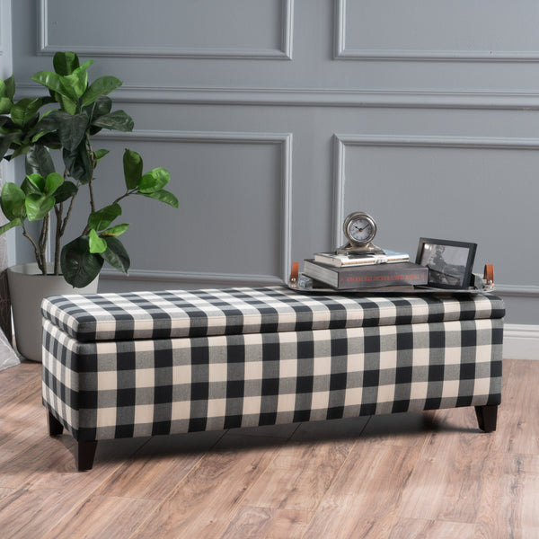 Gdf Studio Clor Fabric Rectangle Storage Ottoman Bench