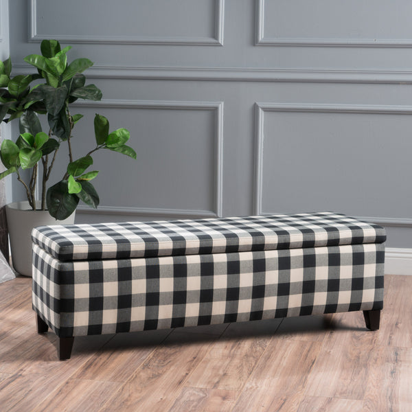 Gdf Studio Clor Fabric Rectangle Storage Ottoman Bench