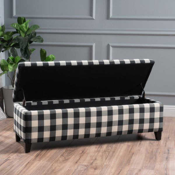 Gdf Studio Clor Fabric Rectangle Storage Ottoman Bench
