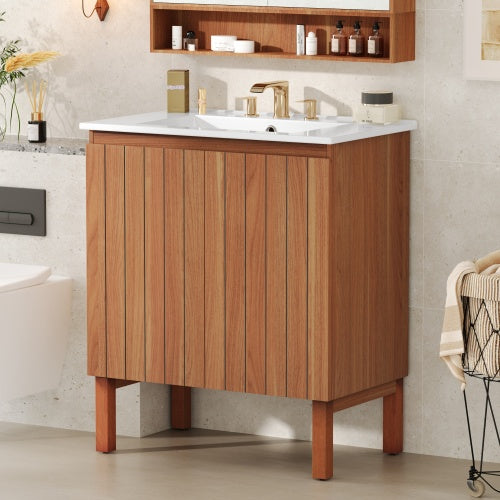 Gdf Studio Codexine Vintage Bathroom Vanity Cabinet With Ceramic Sink