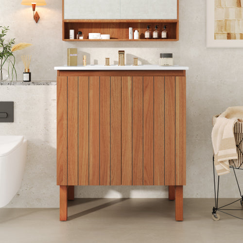 Gdf Studio Codexine Vintage Bathroom Vanity Cabinet With Ceramic Sink