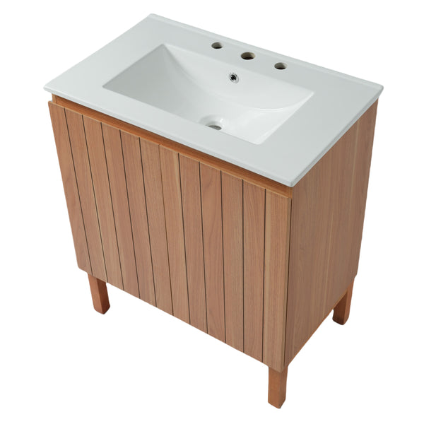 Gdf Studio Codexine Vintage Bathroom Vanity Cabinet With Ceramic Sink