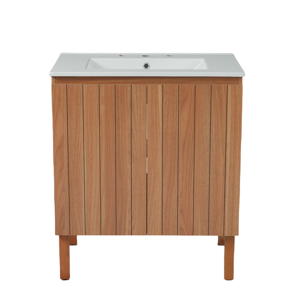 gdf studio Codexine Vintage Bathroom Vanity Cabinet with Ceramic Sink