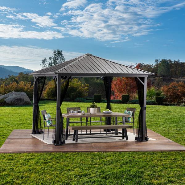gdf studio Codie 10' x 10' Outdoor Modern Aluminum Hardtop Gazebo