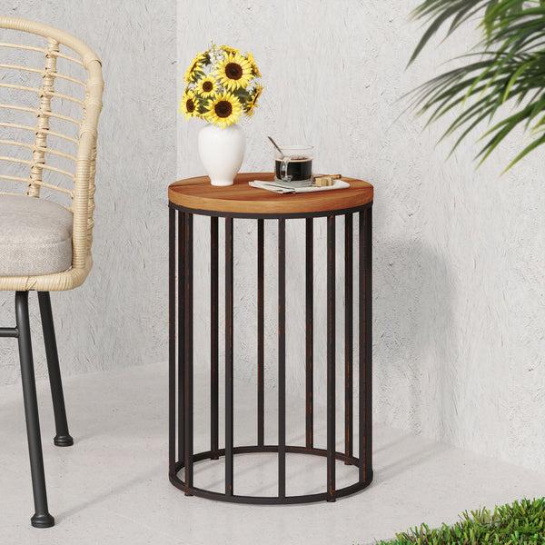 Gdf Studio Colburn Outdoor Natural Finished Acacia Wood 15-inch Accent Table