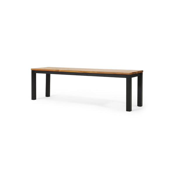 Gdf Studio Colcord Outdoor Acacia Wood And Iron Dining Bench