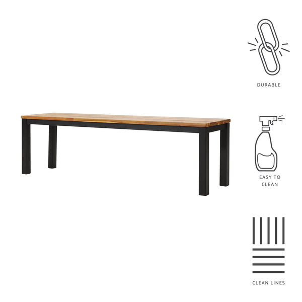 Gdf Studio Colcord Outdoor Acacia Wood And Iron Dining Bench