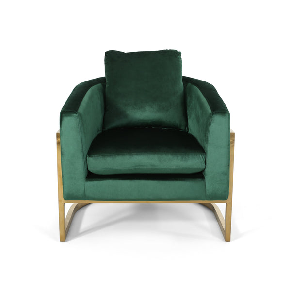 Gdf Studio Coldwater Modern Velvet Glam Armchair With Stainless Steel Frame