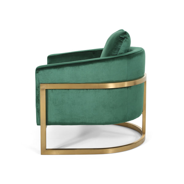 Gdf Studio Coldwater Modern Velvet Glam Armchair With Stainless Steel Frame