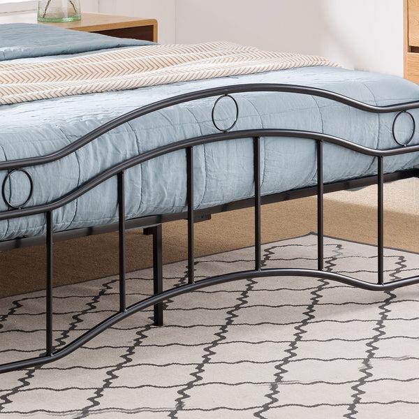 Gdf Studio Cole Contemporary Iron Queen Bed Frame With Finial-Topped Legs