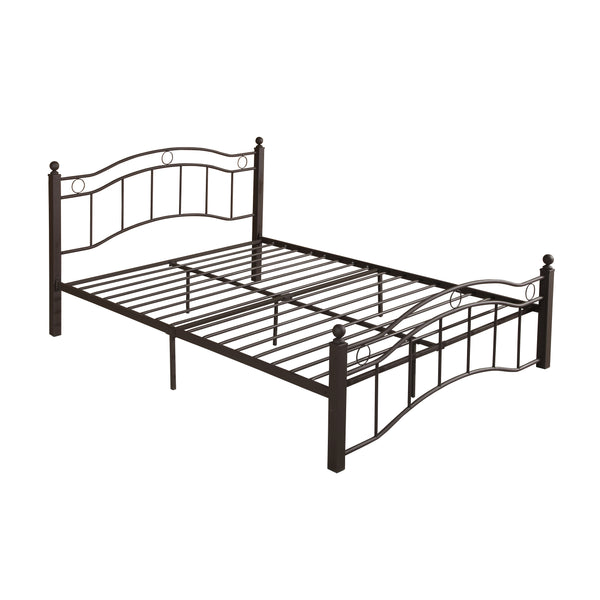 gdf studio Cole Contemporary Iron Queen Bed Frame with Finial-Topped Legs