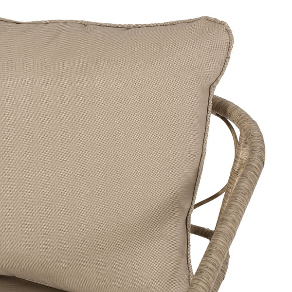Gdf Studio Colmar Outdoor Wicker 4 Seater Chat Set With Cushions Light Brown And Beige