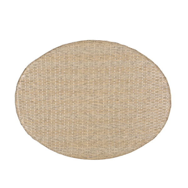 Gdf Studio Colmar Outdoor Wicker Loveseat And Coffee Table Set Light Brown And Beige