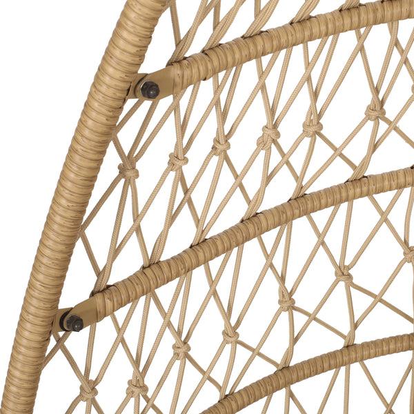 Gdf Studio Coloma Outdoor Wicker Hanging Basket Chair With Cushions