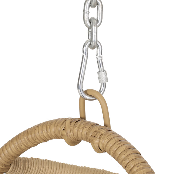 Gdf Studio Coloma Outdoor Wicker Hanging Basket Chair With Cushions