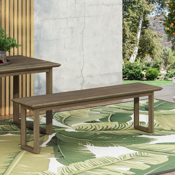 Gdf Studio Conifer Outdoor Acacia Wood Dining Bench