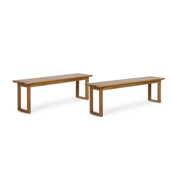 gdf studio Conifer Outdoor Acacia Wood Dining Bench