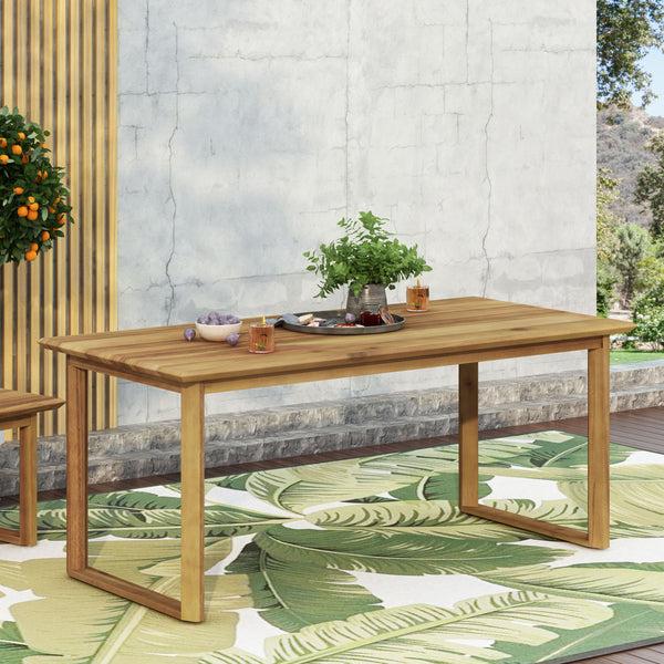gdf studio Conifer Outdoor Acacia Wood Dining Table