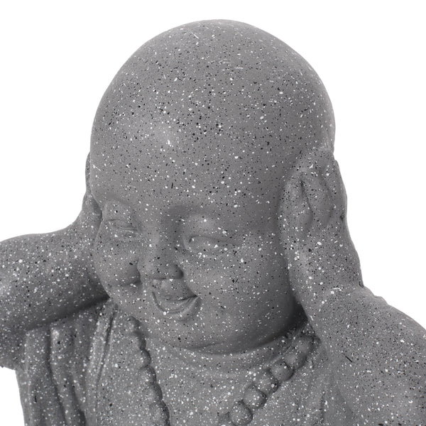 Gdf Studio Conneaut Outdoor Hear No Evil Monk Garden Statue Stone Gray