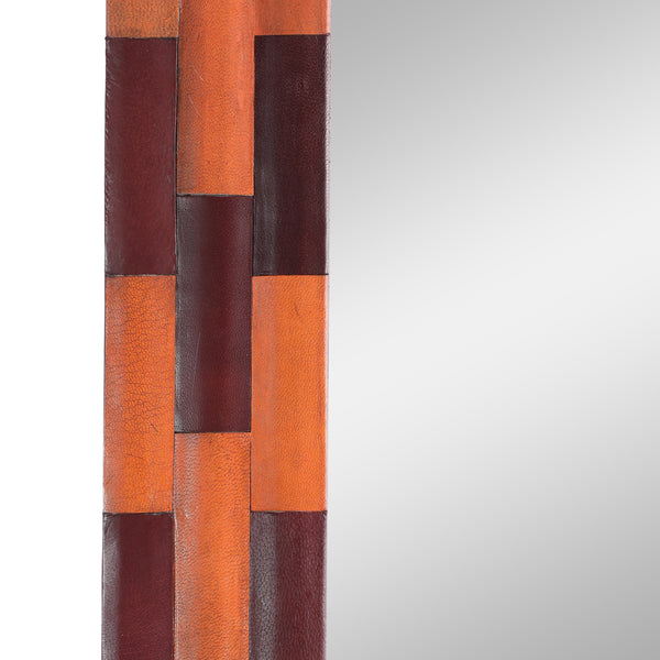 Gdf Studio Connesena Handcrafted Boho Leather Square Wall Mirror