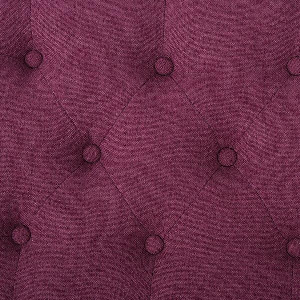 Gdf Studio Constance Button Tufted Fabric Rectangle Storage Ottoman Bench W/ Turned Legs