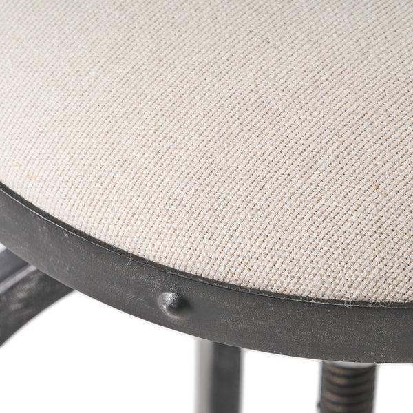 Gdf Studio Contemporary Adjustable Fabric Off-White Swivel Barstool W/ Backrest