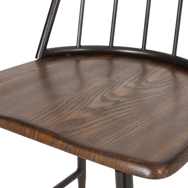 Gdf Studio Conwell Farmhouse Spindle Back Dining Chairs Set Of 2 Dark Brown And Black