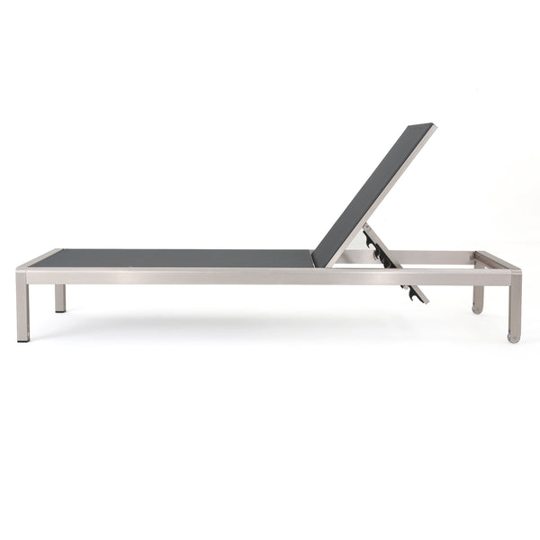 Gdf Studio Coral Bay Dark Gray Outdoor Mesh Chaise Lounge