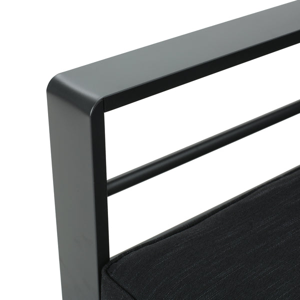 Gdf Studio Coral Bay Outdoor Grey Aluminum 5 Piece V-Shape Sectional Sofa Set With Fire Table