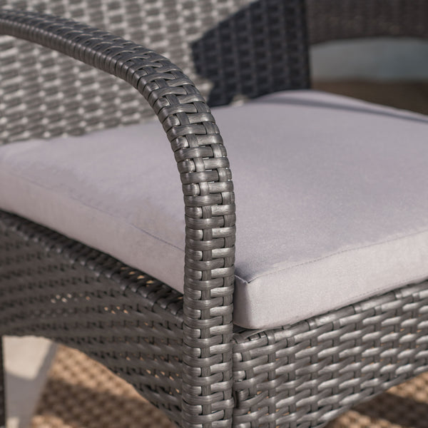 Gdf Studio Coral Outdoor 9 Piece Wicker Dining Set With Water Resistant Cushions