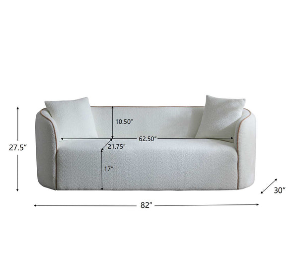 Gdf Studio Coralna 82" Curved Sofa 3-Seater Living Rooms Bedrooms Apartment Office