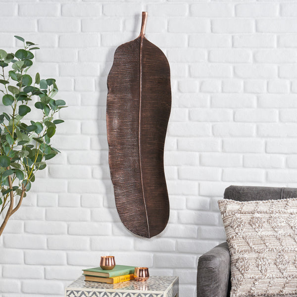 Gdf Studio Cordele Handcrafted Aluminum Large Leaf Wall Decor