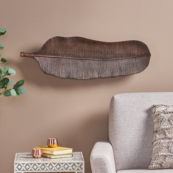 Gdf Studio Cordele Handcrafted Aluminum Medium Leaf Wall Decor