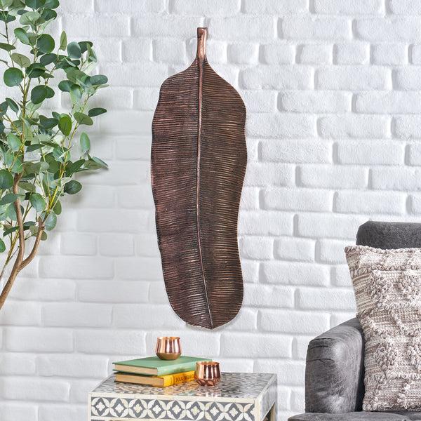 Gdf Studio Cordele Handcrafted Aluminum Medium Leaf Wall Decor