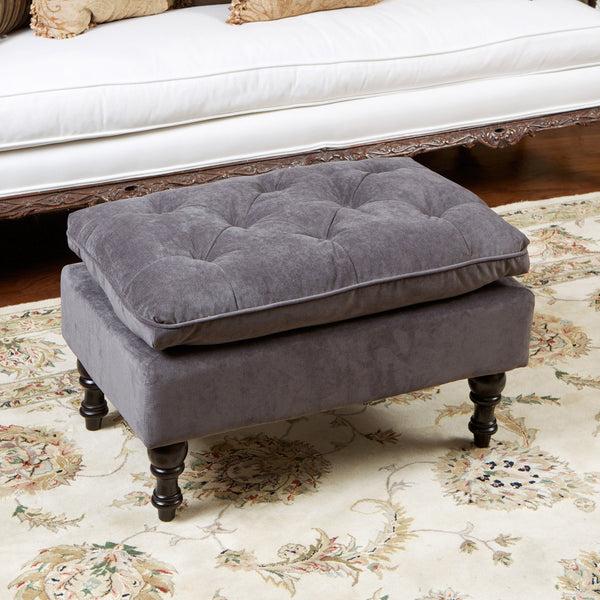 gdf studio Cordoba Button Tufted Velvet Ottoman Footstool