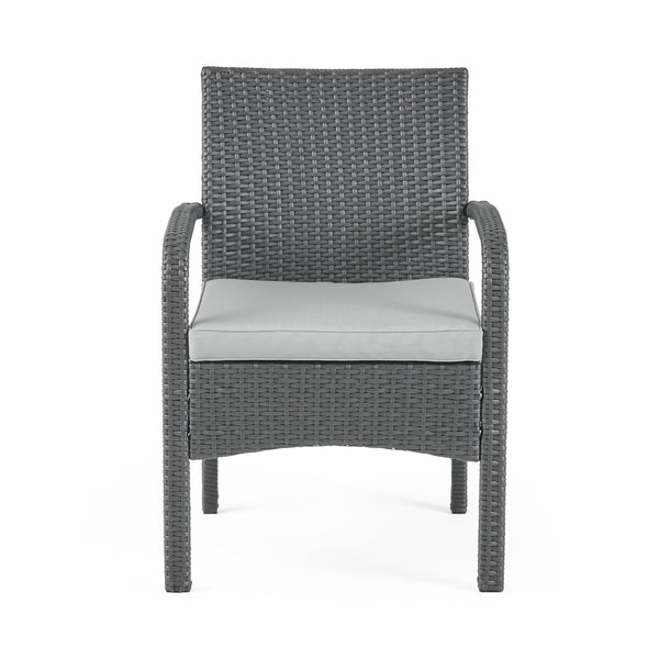 Gdf Studio Cordyline Outdoor 4Pc Wicker Chat Set W/ Water Resistant Cushions