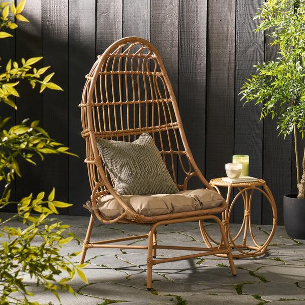 Gdf Studio Cortina Outdoor Wicker Basket Chair With Cushion