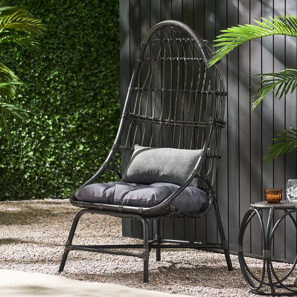gdf studio Cortina Outdoor Wicker Basket Chair with Cushion