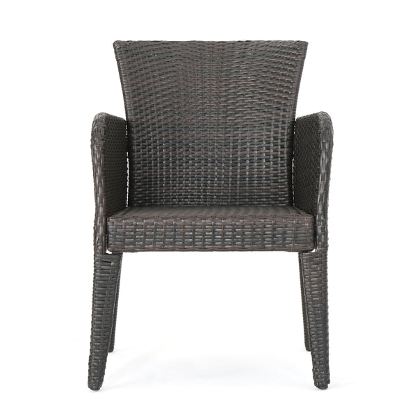 Gdf Studio Costa Multi-brown PE Wicker 7 Piece Outdoor Dining Set