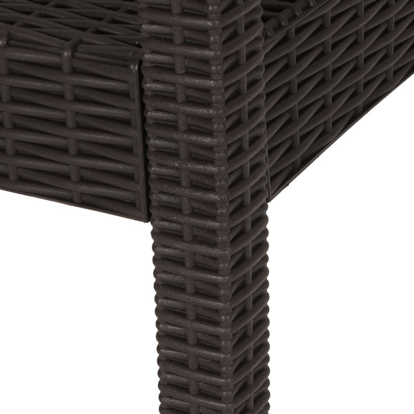 Gdf Studio Covecrest Outdoor Faux Wicker Dining Chairs Set Of 2 Dark Brown