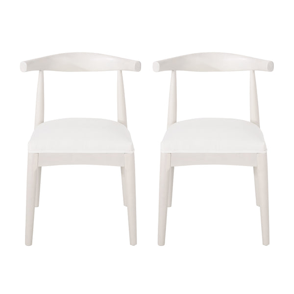 Gdf Studio Covey Mid Century Modern Fabric Upholstered Wood Dining Chairs Set Of 2