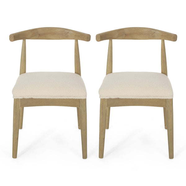 gdf studio Covey Mid Century Modern Fabric Upholstered Wood Dining Chairs Set of 2