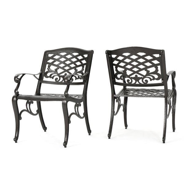 gdf studio Covington Outdoor Cast Aluminum Dining Chair (Set of 2)
