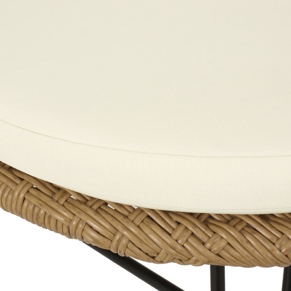 Gdf Studio Cowen Outdoor Wicker Dining Chairs With Cushion Set Of 2 Light Brown Black And Beige