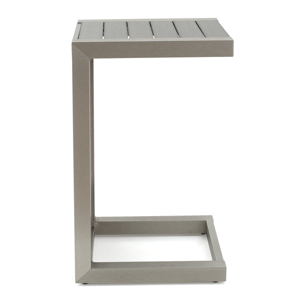 Gdf Studio Crested-Bay Modern Aluminum C-Shaped End Table