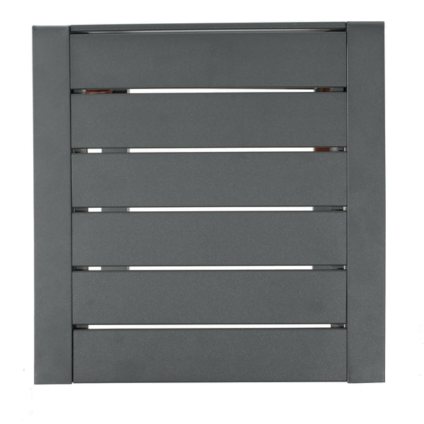 Gdf Studio Crested Bay Outdoor Gray Aluminum C-Shaped Side Table