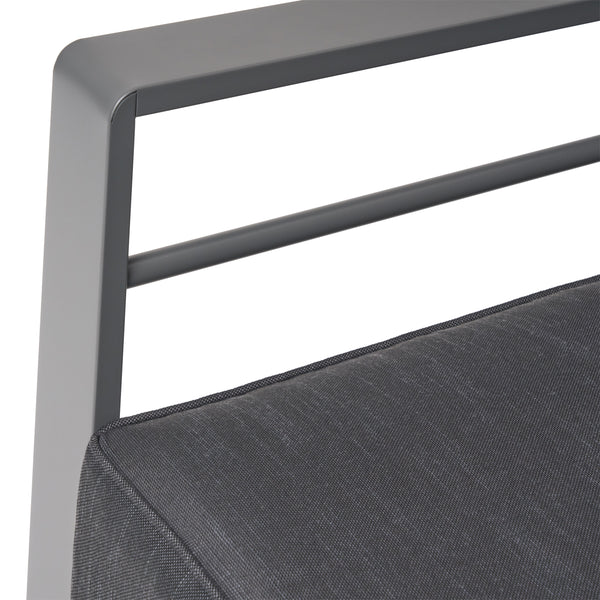 Gdf Studio Crested Bay Outdoor Gray Aluminum Club Chairs With Water Resistant Cushions